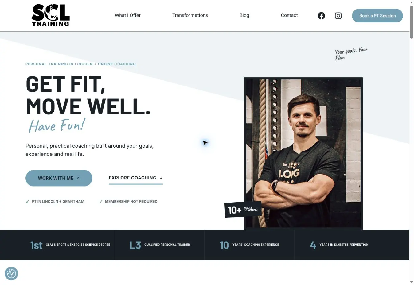 SCL Personal Training website designed and built by DS Media